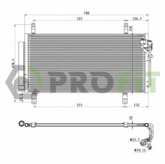 Фото автозапчастини конденсер кондиціонера PROFIT 1770-0535