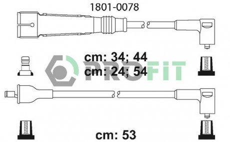 Фото автозапчасти комплект высоковольтных проводов Volkswagen GOLF, PASSAT, POLO, VENTO 95-99, SEAT CORDOBA, IBIZA, TOLEDO 96-99 PROFIT 1801-0078