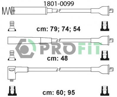 Фото автозапчасти комплект высоковольтных кабелей OPEL OMEGA A 86-94 PROFIT 1801-0099