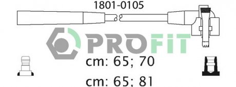 Комплект высоковольтных проводов FORD ESCORT, ORION, FIESTA 86-97 PROFIT 1801-0105 (фото 1)