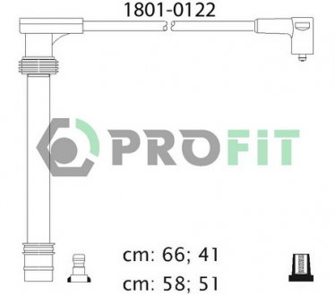 Комплект кабелів високовольтних FIAT BRAVA, BRAVO, MULTIPLA, MAREA, PALIO 96- PROFIT 1801-0122 (фото 1)