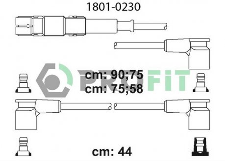 Фото автозапчастини комплект кабелів високовольтних Mercedes 190 W201 COUPE C123 C124 PROFIT 1801-0230