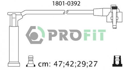 Фото автозапчастини комплект кабелів високовольтних PROFIT 1801-0392