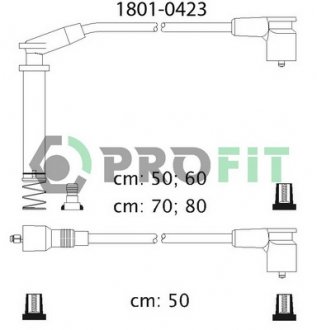 Комплект высоковольтных кабелей OPEL VECTRA A, ASTRA F 88-98 PROFIT 1801-0423 (фото 1)