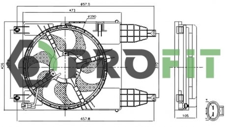 Фото автозапчасти вентилятор радіатора PROFIT 1850-0026