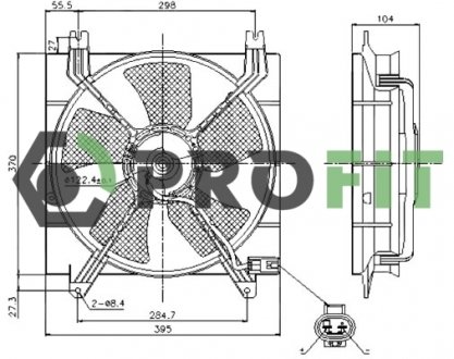 Фото автозапчасти вентилятор радиатора CHEVROLET LACETTI 05- PROFIT 1850-0027