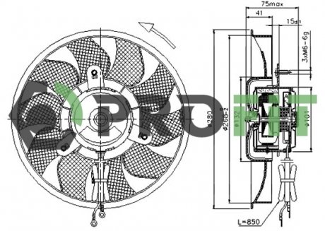 Вентилятор радіатора AUDI 80 (B4) 91-96. 100 90-94. A6 94-97 PROFIT 1850-0028