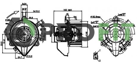 Фото автозапчасти вентилятор салона FIAT DOBLO 01-. PUNTO 99-12 PROFIT 1860-0013
