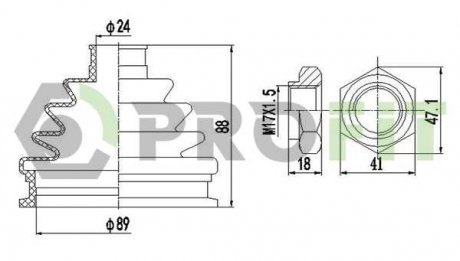 Фото автозапчасти пыльник комплект BMW 3 (E46) 00-05. X5 (E53) 00-06 наружный PROFIT 2710-0010 XLB