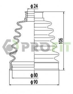 Фото автозапчастини пильовик комплект RENAULT/DACIA LOGAN 05-. SANDERO 08-. RENAULT CLIO 98-. KANGOO 01-. MEGANE 02-09 зовнішній PROFIT 2710-0022 XLB