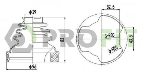 Фото автозапчасти пыльник комплект CITROEN C4 PICASSO 06-. C5 08-. JUMPY 06-. PEUGEOT 3008 09-. 308 07-. 508 10-. EXPERT 07- внутренний PROFIT 2710-0026 XLB