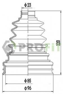 Фото автозапчастини пильовик комплект UNIVERSAL 23X85X120 зовнішній PROFIT 2710-0040 XLB