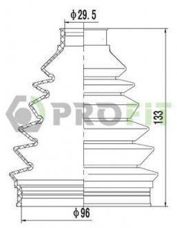 Фото автозапчасти пыльник комплект Volkswagen SHARAN 95-10. SEAT ALHAMBRA 96-10. FORD GALAXY 95-06 наружный PROFIT 2710-0055 XLB