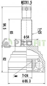 Фото автозапчасти шарнирный комплект MITSUBISHI GALANT 92-96 наружный PROFIT 2710-1332