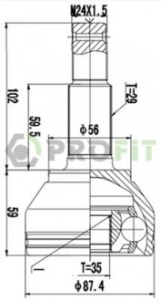 Фото автозапчасти шарнирный комплект NISSAN QASHQAI 07-13. X-TRAIL 07-13 наружн. PROFIT 2710-3022