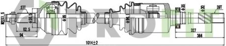Приводной вал комплект RENAULT TRAFIC 01-. OPEL VIVARO 01- правая PROFIT 2730-0378