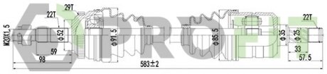 Приводной вал комплект OPEL COMBO 01-11. CORSA 00-09 левая PROFIT 2730-0769 (фото 1)