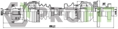 Фото автозапчасти піввісь PROFIT 2730-1066