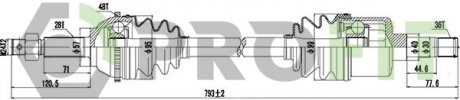 Фото автозапчасти приводной вал комплект FORD TRANSIT 02-06 левая PROFIT 2730-3011 (фото 1)