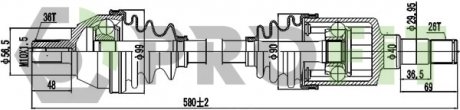 Приводной вал комплект FORD FOCUS 04-12. C-MAX 04-10 левая PROFIT 2730-3018