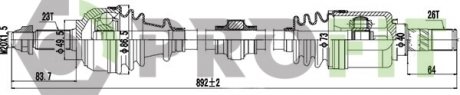 Фото автозапчасти приводной вал комплект NISSAN MICRA 05-. NOTE 06-12 права PROFIT 2730-3066