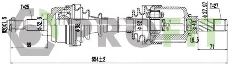 Фото автозапчасти приводной вал комплект RENAULT/DACIA DUSTER 10-18 передняя левая PROFIT 2730-3076