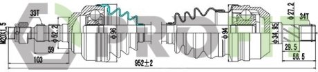 Фото автозапчастини привідний вал OPEL ASTRA G. ZAFIRA 98- PROFIT 2730-3195