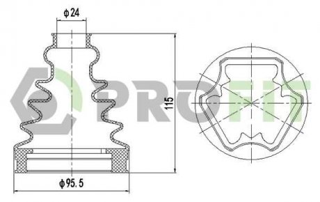 Фото автозапчастини пильовик комплект VW/AUDI/SEAT 95-10 внутрішній PROFIT 2810-0027 XLB