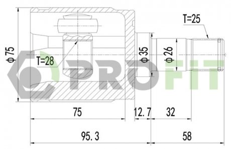 Шарнирный комплект HONDA CIVIC 01-06 внутренний PROFIT 2810-2061 (фото 1)