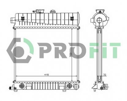 Фото автозапчастини радіатор MERCEDES W202 93-00 (-A/C) PROFIT 3528A1