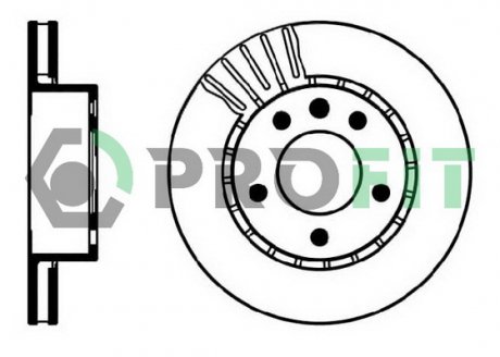 Фото автозапчастини диск гальмівний OPEL OMEGA A,SW/CARLTON III 9/86-3/94 VENT PROFIT 5010-0188