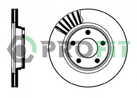 Диск гальмівний Передній AUDI A4 1.8-3.2 04-,VW PASSAT 2.0-2.8 00-05 PROFIT 5010-1003