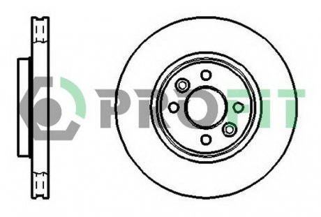 Фото автозапчасти диск тормозной передний RENAULT CLIO 05-,RENAULT MEGANE II 02- PROFIT 5010-1124 (фото 1)