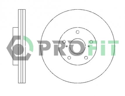 Диск тормозной передний TOYOTA CAMRY,PREVIA 2.0D-4D,2.4I 16V 01.02-,01.11- PROFIT 5010-1446 (фото 1)