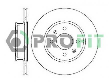 Фото автозапчастини диск гальмівний Передній HYUNDAI ACCENT,GETZ 1.1I,1.4I 16V 02.07-,05.11- PROFIT 5010-2016