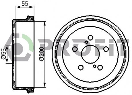 Фото автозапчасти барабан тормозной TOYOTA CARINA E 1.6I 16V 95.10- PROFIT 5020-0085