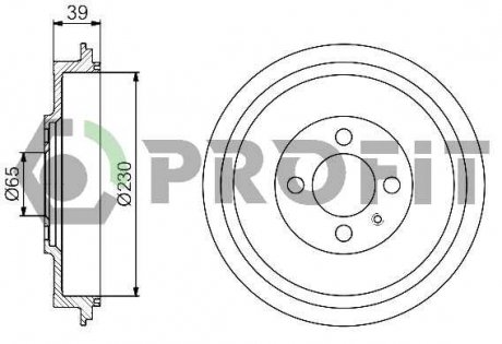 Фото автозапчасти барабан тормозной Volkswagen CADDY 95-04. SEAT INCA 95-03 PROFIT 5020-0092