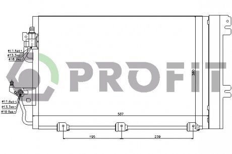 Фото автозапчастини конденсер кондиціонера PROFIT 5052C1