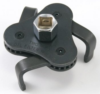 Ключ для масляного фильтра, саморегулирующийся; трехрукий; зажим, гнездо/привод: 1/2; 3/8", диапазон: 63-103 мм, мин. размер: 63 мм, макс. размер: 103 мм, применение: масляный фильтр, 3/8"; трехрукий 1/ PROFITOOL 0XAT1146