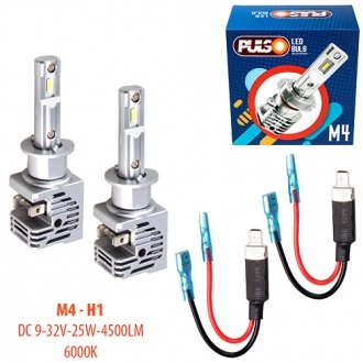 Фото автозапчасти лампи M4/H1/LED-chips CREE/9-32v/2x25w/4500Lm/6000K Pulso M4-H1