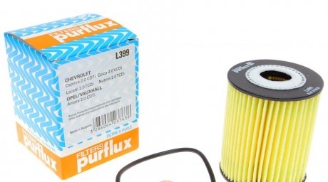 Фильтр масляный Chevrolet Lacetti/Captiva 2.0D 06-11 (h=83mm) Purflux L399 (фото 1)