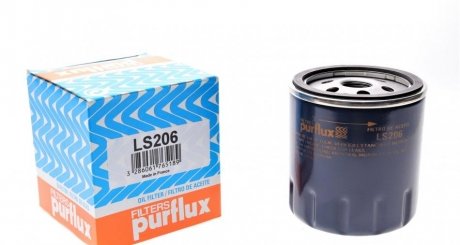 Фильтр масляный Opel 85- (benzin) (h=85mm) Purflux LS206 (фото 1)