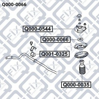 Подшипник опоры переднего амортизатора MITSUBISHI GRANDIS NA4W/NA8W 2003-2009 Q-FIX Q000-0066 (фото 1)