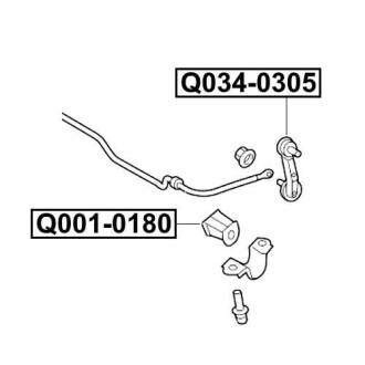 Фото автозапчастини втулка заднього стабілізатора KIA CERATO I 2004-2009 Q-FIX Q0010180