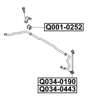 Фото автозапчастини втулка переднього стабілізатора KIA CERATO I 2004-2009 Q-FIX Q0010252