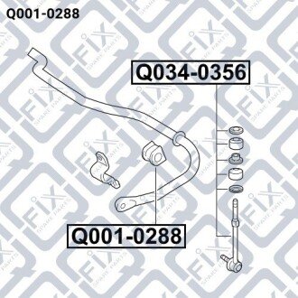 Фото автозапчастини втулка заднього стабілізатора TOYOTA FJ CRUISER GSJ15 2006- Q-FIX Q001-0288