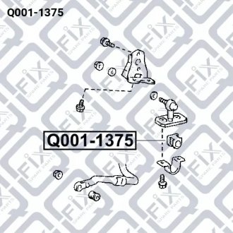 Втулка переднього стабілізатора TOYOTA LAND CRUISER (_J7_) 4.2 D (HZJ7_) 01.1990 - 12.1999 Q-FIX Q001-1375