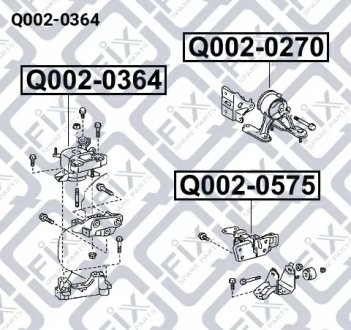 Подушка двигуна права (гідравлічна) TOYOTA RAV 4 III (_A3_) 2.0 4WD (ACA30_) 03.2006 - Q-FIX Q002-0364