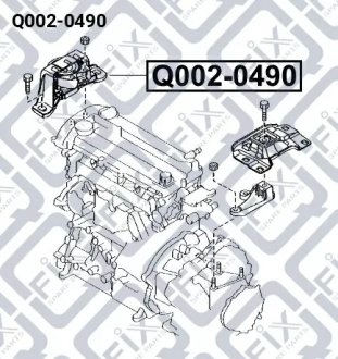 Подушка двигателя правая (гидравлическая) MAZDA 3 BK 2003-2008 Q-FIX Q002-0490 (фото 1)