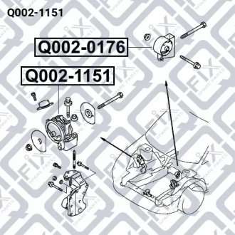 Подушка двигуна права (гідравлічна) MITSUBISHI DELICA / SPACE GEAR 2.0 09.1995 - 10.2002 Q-FIX Q002-1151